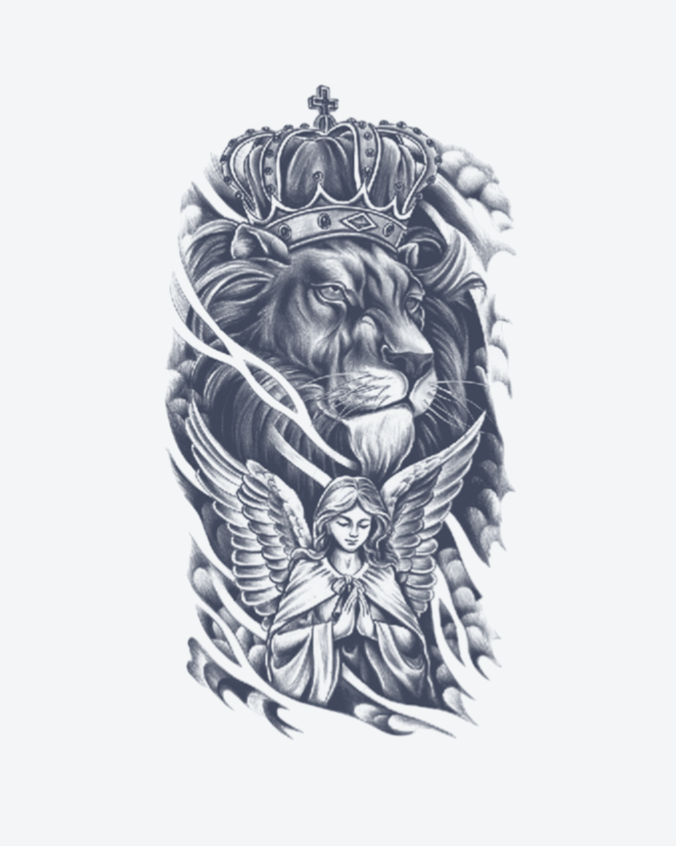 Lion Couronné et Ange