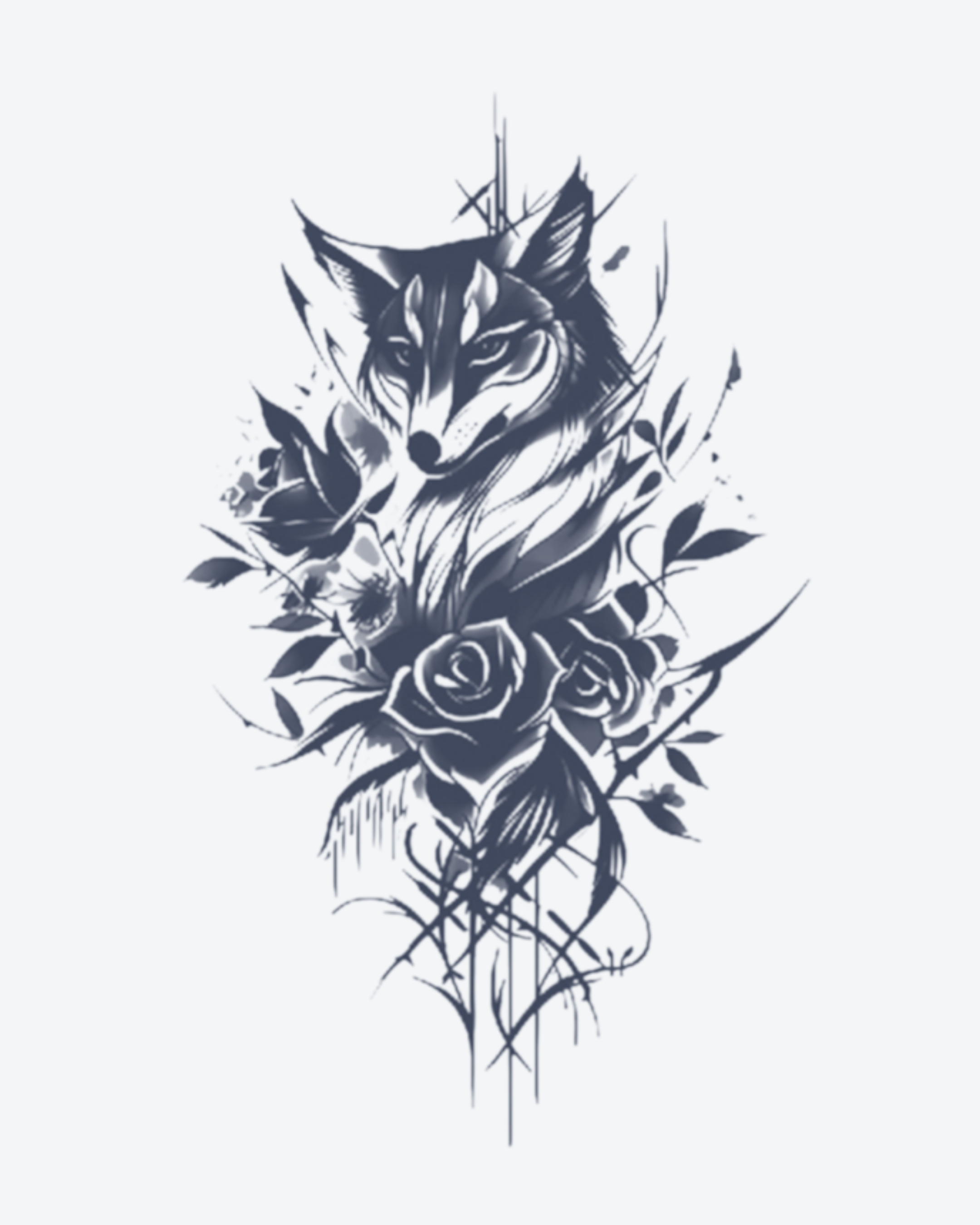 Renard et Roses
